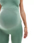 Mamalicious Maternity seamless legging co-ord in ivy green