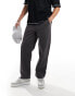 Selected Homme loose fit carpenter trousers in dark grey