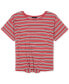 Little Girls Striped Tie-Front T-Shirt