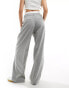 Stradivarius tailored trouser with contrast waistband in grey