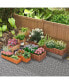 Raised Garden Bed Wood Rectangular Planter Box with 2 Drainage Holes