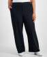 Trendy Plus Size Wide-Leg Twill Pants