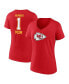 Women's Red Kansas City Chiefs Mother's Day V-Neck T-shirt