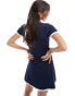 Pieces Sport Core mini dress with contrast trim in navy and white