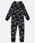 Baby Boys Baby Organic Cotton One Piece Pajama Black Printed Neon Dino