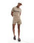 Boss slim fit beach t-shirt in brown