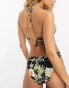 Volcom – For The Tide – Triangel-Bikinioberteil in Schwarz mit Blumenprint