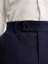 ASOS DESIGN slim linen mix suit trouser in navy