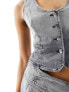 NA-KD x Chloe Monchamp denim waistcoat in grey ombre