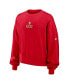 Women's Scarlet San Francisco 49ers Rewind Oversized Long Sleeve Cropped Pullover Sweatshirt