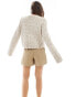 & Other Stories alpaca blend textured knit cardigan in beige melange