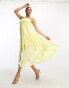 Collective the Label tiered smock midaxi dress in lemon