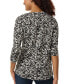 Women's Printed Moss Crepe 3/4-Sleeve Top