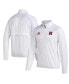 Men's White Nebraska Huskers Sideline AEROREADY Raglan Sleeve Quarter-Zip Jacket