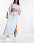 ASOS DESIGN denim cargo maxi skirt in bleach