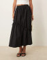 JDY bow details maxi skirt in black