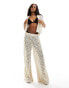 South Beach crochet beach trouser co-ord in cream