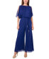 Women's Glitter-Chiffon Blouson Wide-Leg Jumpsuit