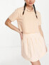 Daisy Street Active crop tennis polo in peach