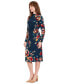 Petite Floral Draped-Neck Ruched Dress