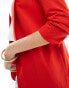 Pieces ruched sleeve blazer in red