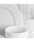 Cara 16 Piece Round Porcelain Dinnerware Set in White