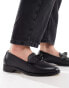 schuh Lula bow loafers in black leather