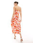 Vila satin maxi cami dress in poppy floral print