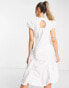 Urban Revivo ruched detail smock midi dress in off white