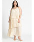 Plus Size Pleated Layered Maxi Dress