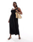 ONLY Curve scoop back maxi sundress dress in black