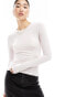 Weekday slim fit long sleeve t-shirt in light pink