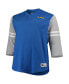 Men's Royal Los Angeles Rams Big and Tall Henley 3/4-Sleeve T-shirt