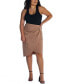 Plus Size Elastic Waist Knee Length Skirt