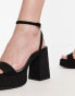 Bershka chunky platform sandal in black