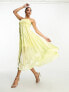 Collective the Label tiered smock midaxi dress in lemon