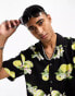 Jack & Jones Originals oversized revere collar shirt in black floral print