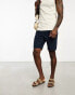 ONLY & SONS linen mix elasticated waist shorts in navy