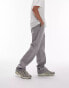 Topman loose chino trousers with elasticated waistband in grey