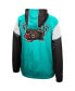 Men's Turquoise, Black Vancouver Grizzlies Hardwood Classics Highlight Reel Windbreaker Half-Zip Hoodie Jacket