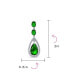 Art Deco Style Green Cubic Zirconia Halo Large Teardrop CZ Statement Dangle Chandelier Earrings For Women Party