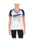 Women's White Los Angeles Dodgers Jersey Double Binding Raglan V-Neck T-Shirt