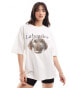 ASOS DESIGN boyfriend fit heavyweight t-shirt with labrador dog graphic in cream