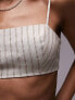 Topshop stripe linen bralet in ecru