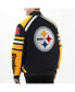 Men's Black Pittsburgh Steelers Power Forward Racing Full-Snap Jacket