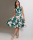 Women's Floral Jewel-Neck Sleeveless Dress