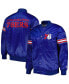 Men's Royal Philadelphia 76ers Pick and Roll Satin Full-Snap Varsity Jacket