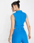 Something New x Emilia Silberg tailored cropped waistcoat co-ord in bright blue