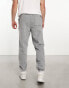 ASOS DESIGN tapered fleece joggers in grey