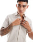 Jack & Jones linen shirt with short sleeves in beige